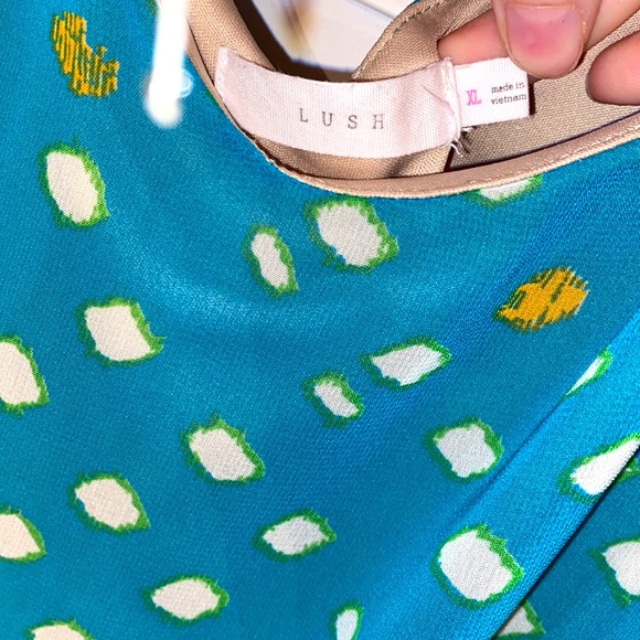 Green-Blue Spotted Lush Dress - Picture 3 of 3